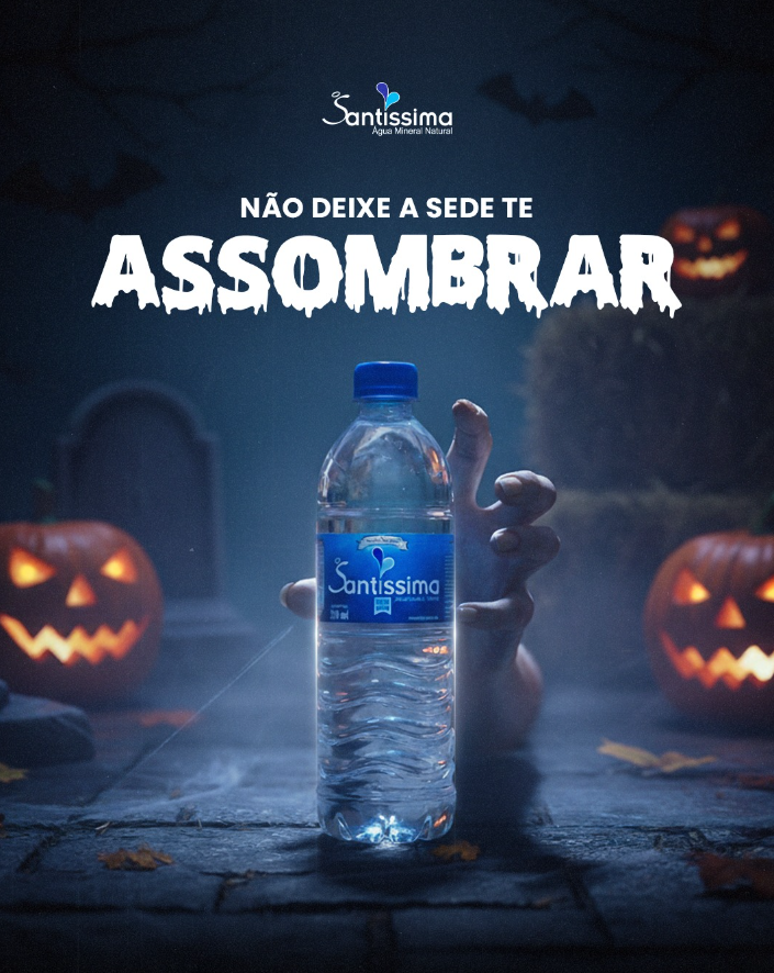 Arte de social media da marca Santíssima com tema Halloween