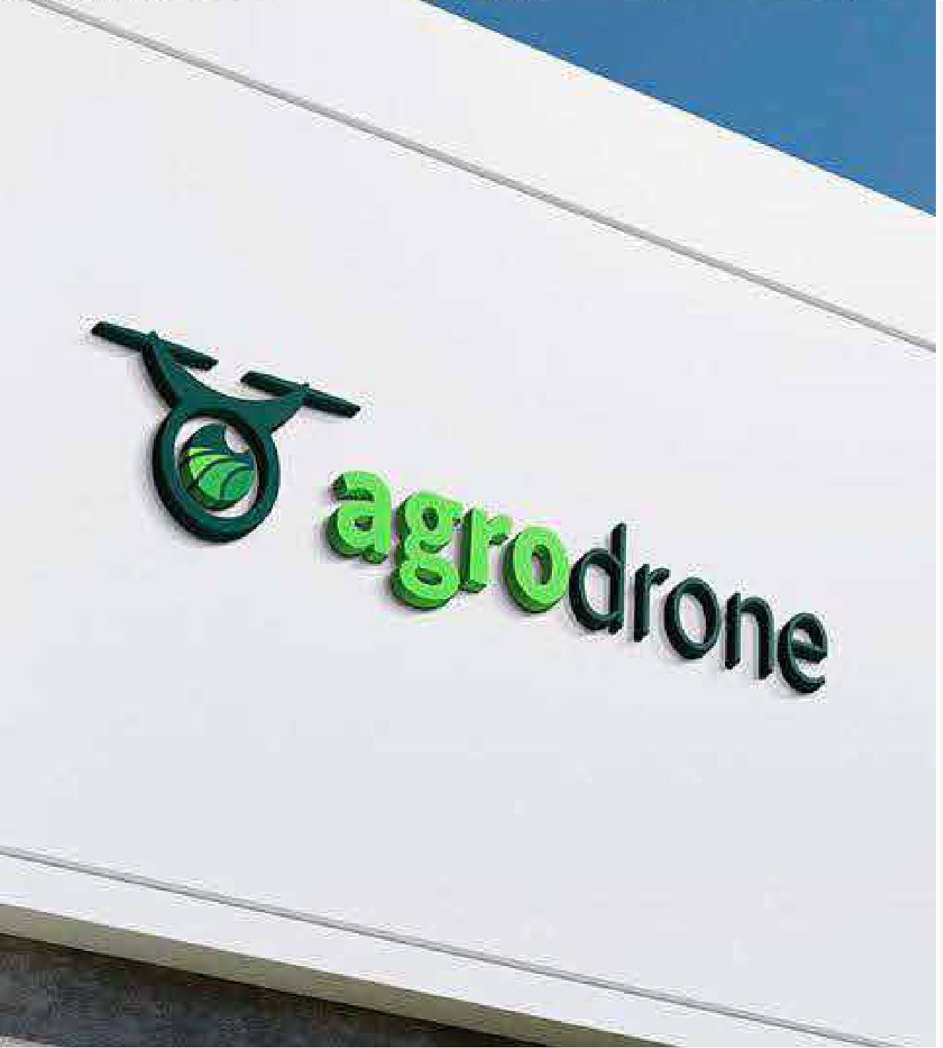 Aplicação da marca Agrodrone em ambiente corporativo