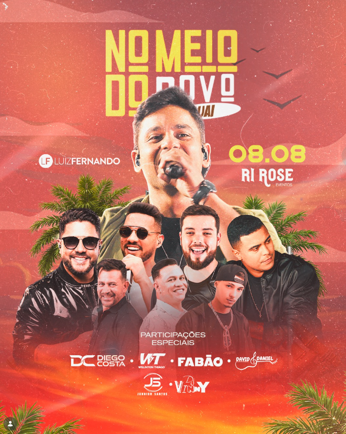Arte de social media para o evento No Meio do Povo com Luiz Fernando
