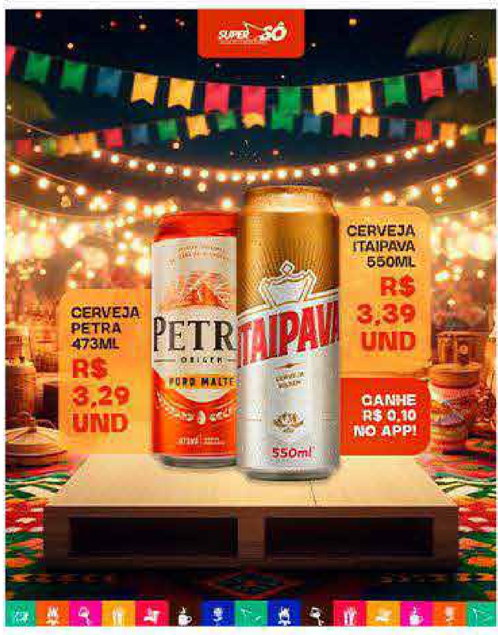 Arte de social media com ofertas de cervejas para supermercado
